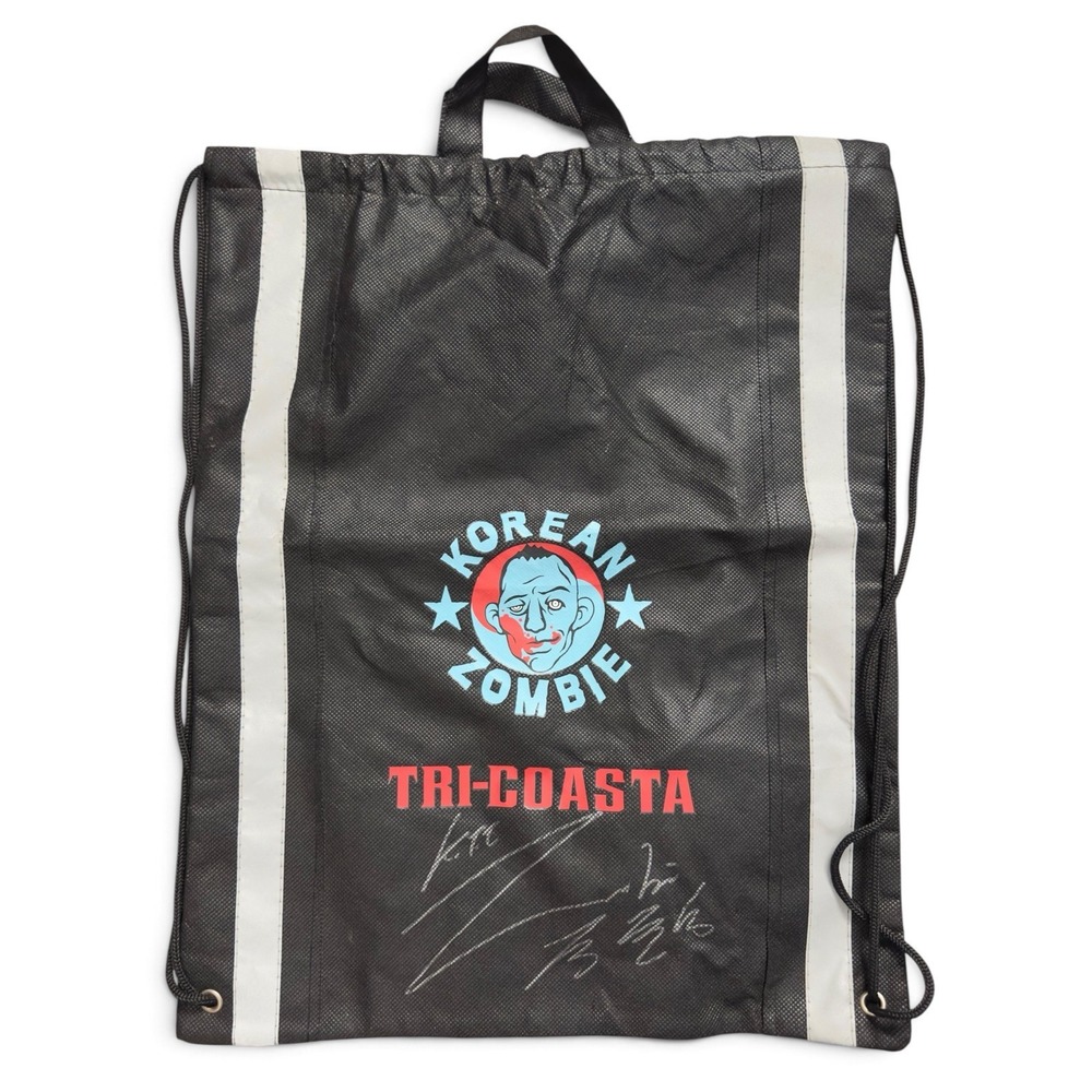 Autographed UFC Chan Sung Jung "The Korean Zombie" Tri-Coasta Drawstring Bag